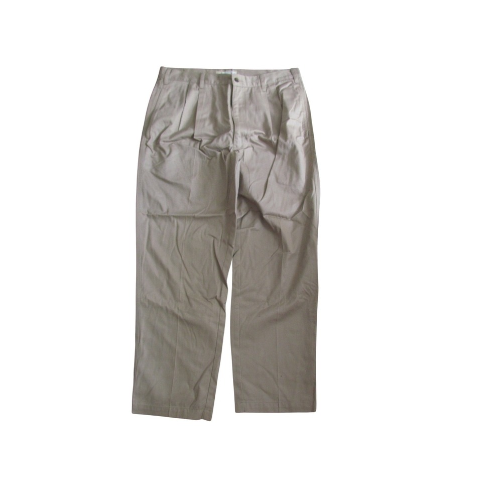 Cherokee Khaki Pants 36x30 Tan Pleated Front Cotton Classic Business Casual